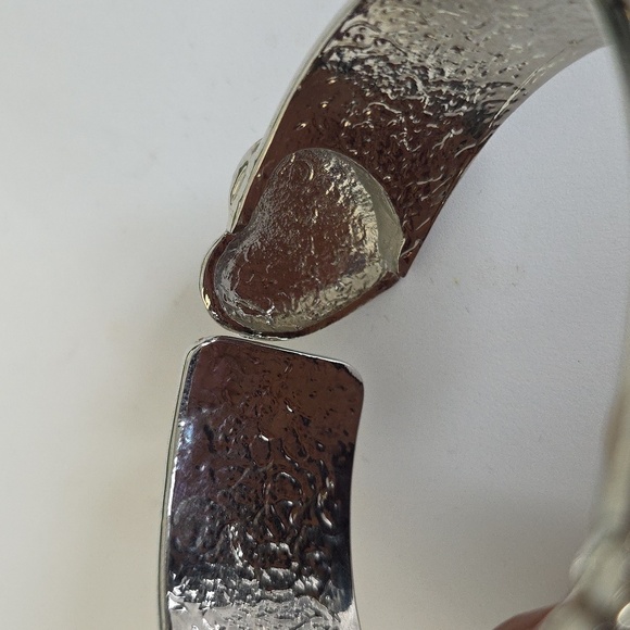 Silver with Black Enamel Clamper Hinge Bangle Bracelet Juicy Couture - Picture 7 of 12